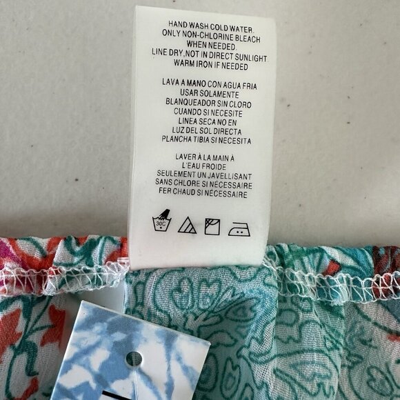 Into the Bleu Swim Cover up Paisley Floral Handkerchief Hem Large - Picture 6 of 9